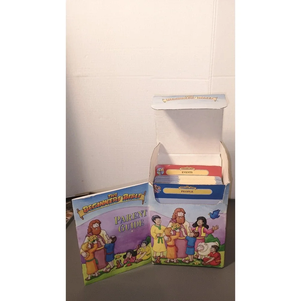 Grolier The Beginners Bible Flashcards Kids Multicolor Good Educational Vintage
